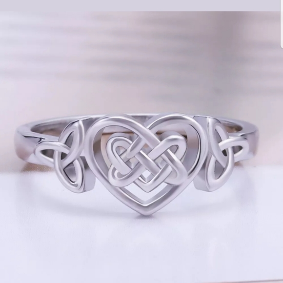 Jewelry - Heart shaped stamped S925 sterling  silver ring
